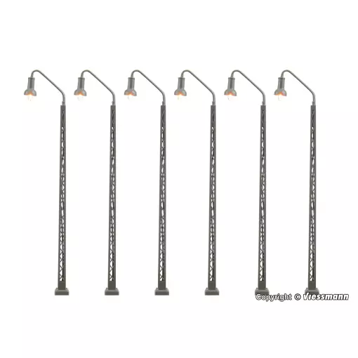 Pack of 6 VIESSMANN 65856 Warm White LED Depot Mast Lights - N 1/160