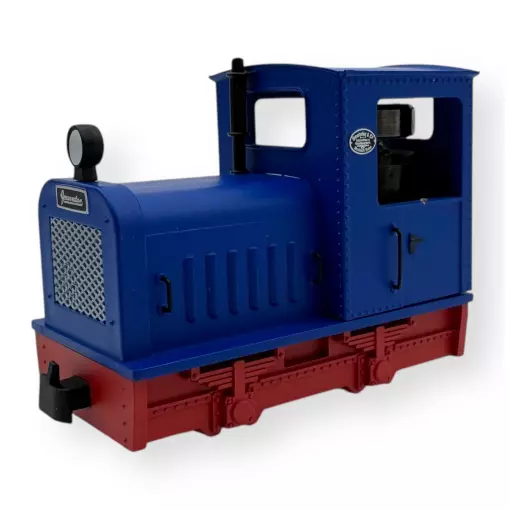 Locomotive Gmeinder en bleu avec châssis rouge - Minitrains 5013 - HOe 1/87