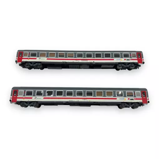 Set de 2 voitures voyageurs Trenitalia ''Intercity Day'' - Acme 70114 - HO 1/87 - FS - Ep VI - 2R