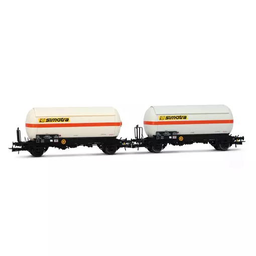 Lot de 2 Wagons-Citernes A Gaz A 2 Essieux Avec Toit Ouvrant - SIMOTRA - JOUEF 6265 - SNCF - EP. IV