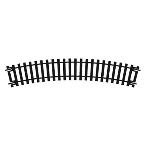 Gebogen rail R2 438 mm radius 22,5° (16 sporen in een cirkel)