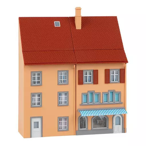 Set de 2 maisons en relief pour petite ville Faller 130711 - HO : 1/87 - EP III