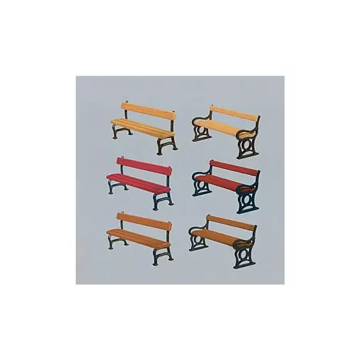 Lot de 12 bancs de parc - Faller 180443 - HO 1/87 - EP III