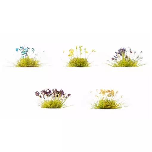 Batch 250 clumps of flowers - 5 colours NOCH 06805 - HO 1/87