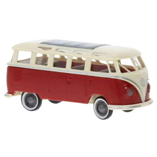 Minibus VW T1b "Samba", livrea rossa e beige Brekina 31846 - HO : 1/87 -