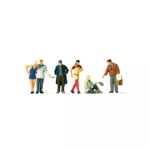 Set of 6 figures in the street - Preiser 10591 - HO 1/87th
