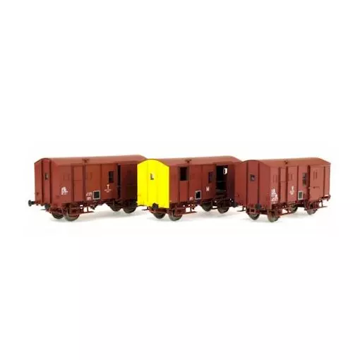 Coffret de 3 fourgons UIC sans feux de fin de convoi - HO 1/87 - EPM 510012