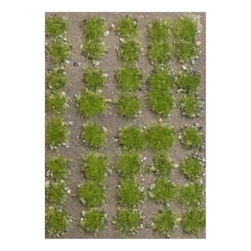 Kit de 40 Touffes d'herbe de printemps avec pierres - Busch 3551 - HO 1/87