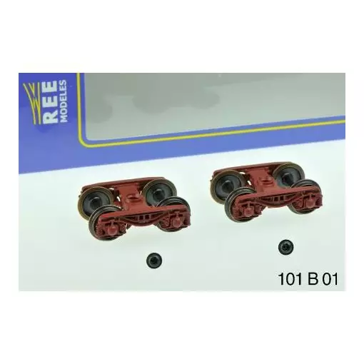 Set of 2 Y27 E Bogies - 4 SKF boxes - Brown UIC