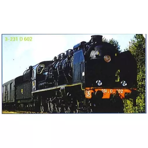 Dampflokomotive SNCF Pacific ÉTAT 3-231 D 602, Batignolles, Tender 22 C 267