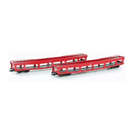 Set 2 Vagones de transporte de coches Tren N33303 - N 1/160 - EETC - EP VI