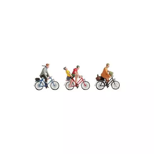 4 Radfahrer, 3 Fahrräder