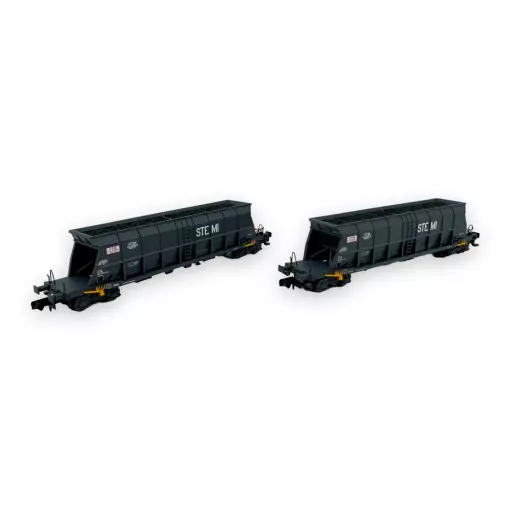 Set di 2 vagoni-trémies "SteMi" tipo Faoos - Arnold HN6615 - N 1/160 - SNCF - EP IV/V - 2R