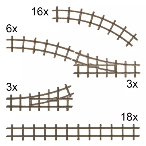 Coffret de rails (non fonctionnels) - Busch 8079 - N 1/160 