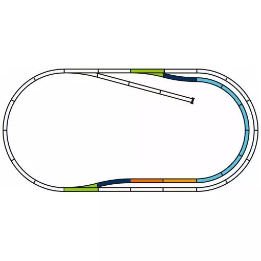 Spooruitbreidingsset "A-spoor / Set C" Piko 55321 - HO: 1/87 - 182 x 88 cm