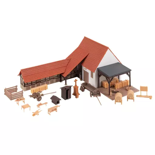 Miniatuur boerderijgebouwen met toebehoren Faller 191779 - HO : 1/87