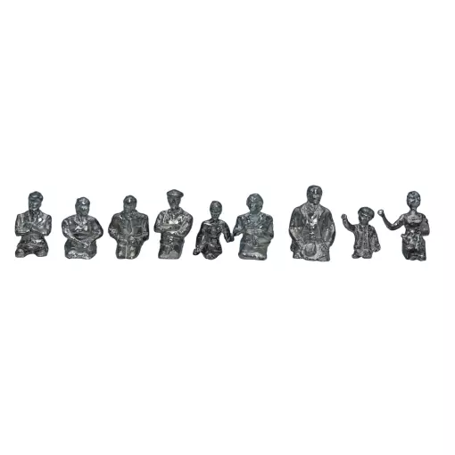 9 Passengers without legs to be painted (White metal) SAI 0382 - HO 1/87