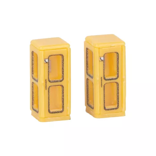 Lot de 2 Cabines Téléphoniques de la Poste Fédérale - 7x7x16mm - EP. IV - Faller 272928 - N 1/160 