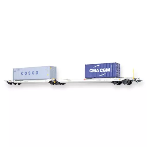 Set 2 Containertragwagen Pullman 36551 - HO 1/87 - NL / AAEC