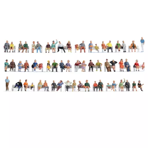 MEGA SET 60 figurines "assis" NOCH 18402- HO 1/87