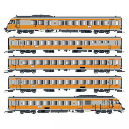 Rame 5 éléments RTG N°17 - EPM 221503ACS - HO 1/87 - SNCF - 3R - DCC Son