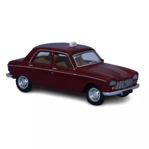 1968 Peugeot 204 saloon TAXI car, purple red SAI 6261 - HO 1/87