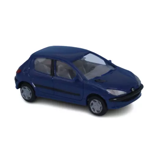 Peugeot 206 berline 5 portes bleu santorin - SAI 2151 - HO 1/87