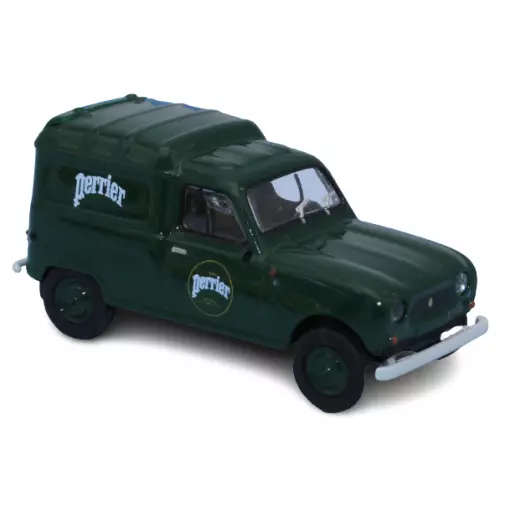 Voiture Renault 4 Fourgonnette, Perrier livrée verte SAI 2452 - HO : 1/87 -