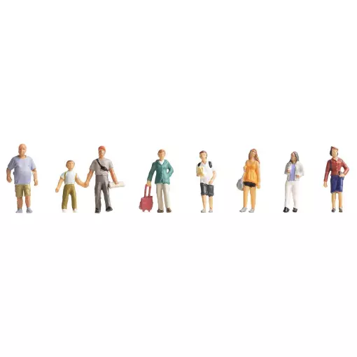 Set di 8 figure "Turista" Faller 151677 - HO : 1/87