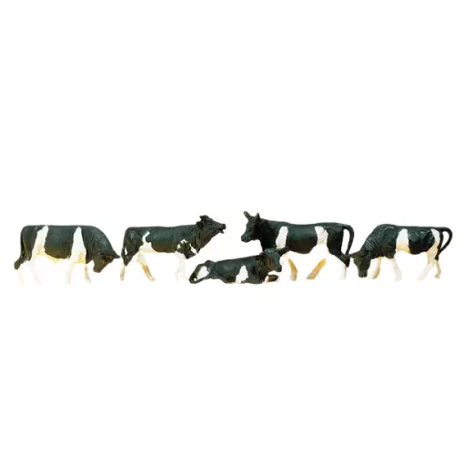 White and brown spotted cows Preiser 14155 - HO : 1/87