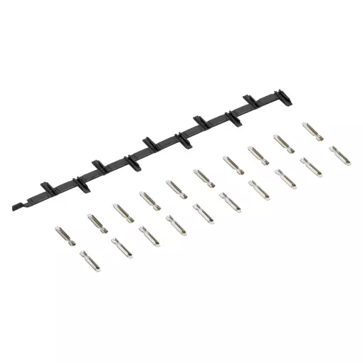 Set of 10 insulating clips and 20 connecting clips