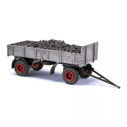  IFA HL 80 trailer with grey carbon load Busch 53324- HO 1/87