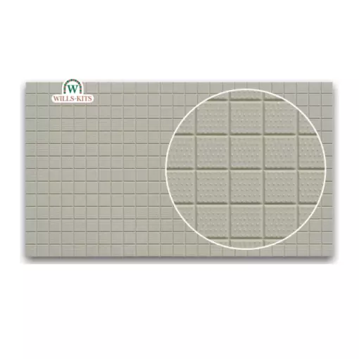 Kit de 4 feuilles "Pavés tactiles" Wills-Kits SSMP233 - HO : 1/87 | OO : 1/76