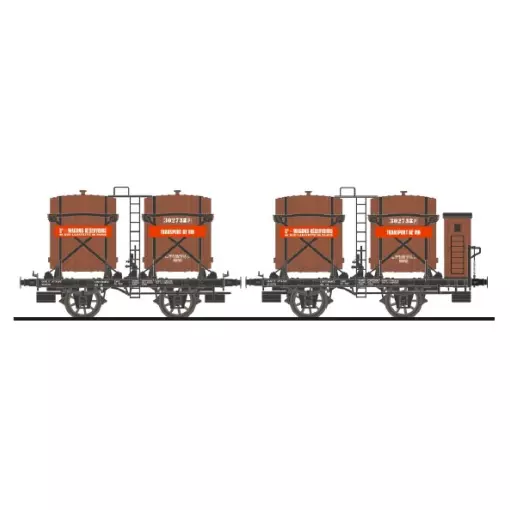 COFFRET DE 2 WAGONS FOUDRES CWR - MAKETTE 4511 - HO 1/87 - SNCF - EP II - 2R