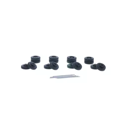 Jeu de Roues Noir Steel  RIMS - RIETZE 70318 - HO 1/87