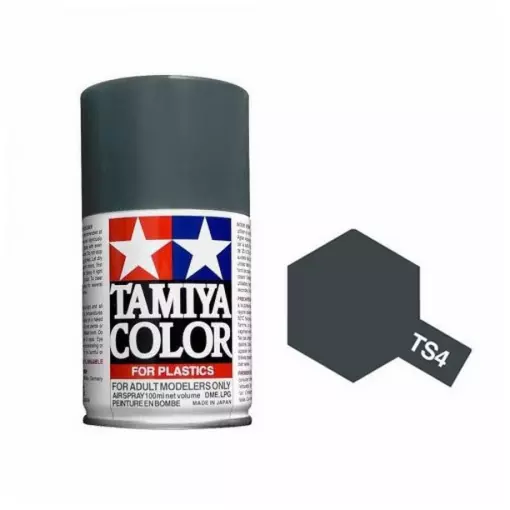 Peinture acrylique en spray - Gris Panzer Mat TS4 - Tamiya 85004 - 100ml