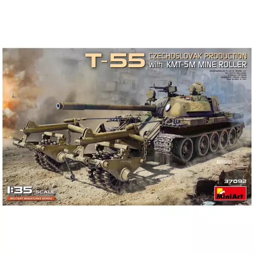 Char de combat T-55 CZ + Rouleau de Mines KMT-5M - Carson 550037092 - 1/35