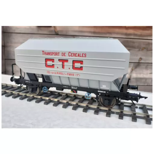 Wagon céréalier B. Richard CTC gris moyen - Rail 43 433021/4 - O 1/43 - SNCF - Ep IV - 2R