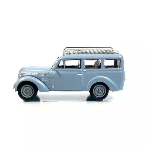 Voiture Renault Juvaquatre familiale grise - REE CB 211 - HO 1/87