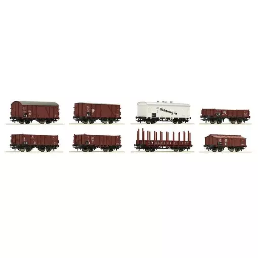 Set of 8 freight wagons