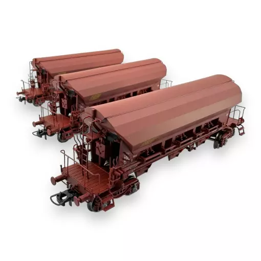 Set di 3 carri tramoggia T8 REE Tads Models WB841 - HO 1/87 - SNCF - EP IV