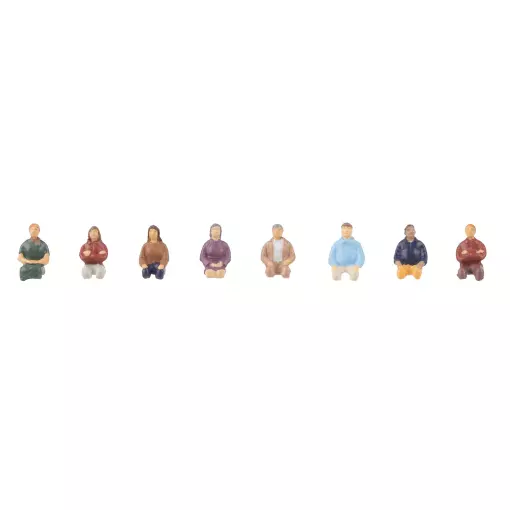 8 Figurines - Personnages assis sans jambe - Faller 151685 - HO 1/87