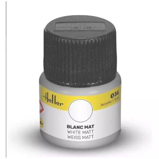 Peinture Acrylique 034 - Blanc Mat - Heller 9034 - 12ML