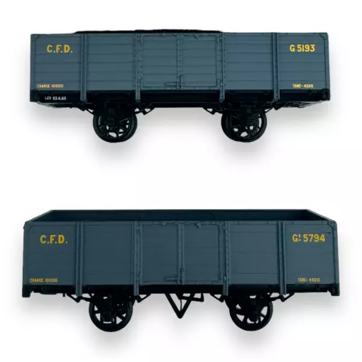 Set aus 2 offenen Güterwagen - Ree Modelle VM-032 - HO 1/87 - CFD - Ep III - 2R