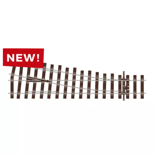 Aiguillage à droite petit rayon Code 75 Bullhead Unifrog - Peco SLU1191 - OO 1/76
