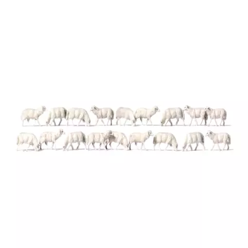 Lot de 18 moutons - Preiser 14161 - HO 1/87 