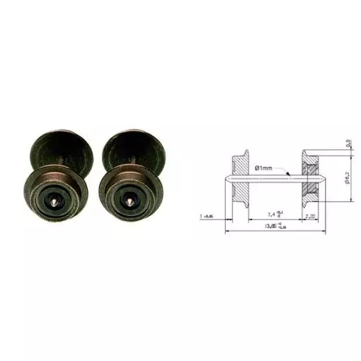 Paire d'essieux isolés 6mm