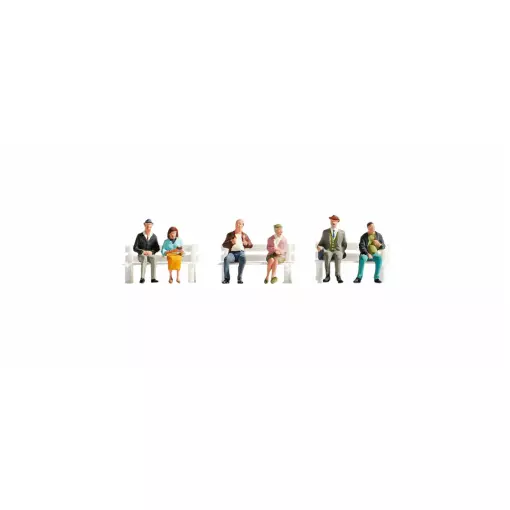 Pack 6 Figuren Passagiere - Noch 15242 - HO 1/87