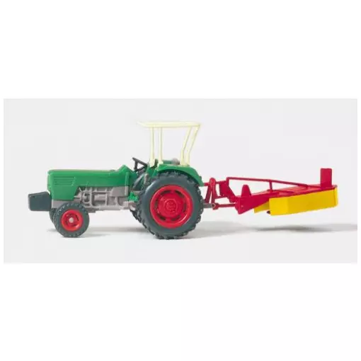 Tracteur Deutz D6206 + Faucheuse - PREISER 17930 - HO : 1/87 
