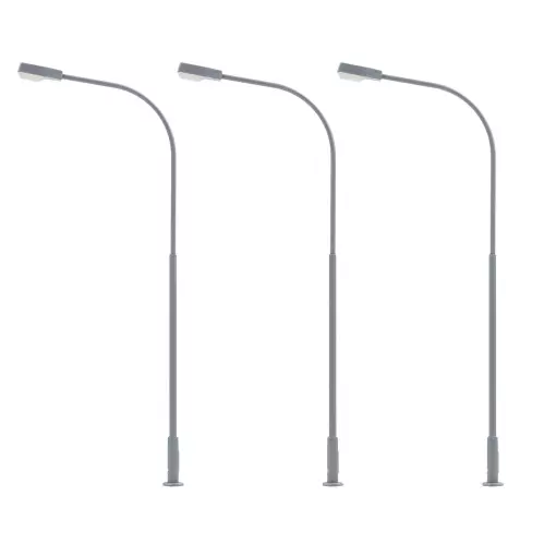 Lot de 3 lampadaires avec LED - Faller 180119 - HO 1/87